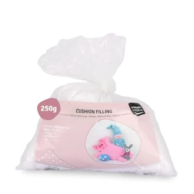 Image de Vaessen Creative Rembourrage en fibre de polyester blanc doux pour la fabrication peluches, bricolage, coussins et d&#039;artisanat, 250 g
