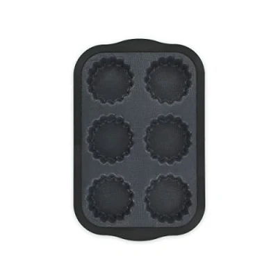 Afbeelding van Zenker 685537 6 taartvorm van glasvezel, bakvorm voor taartjes, siliconen grijs, 28,3 x 18,4 2 cm