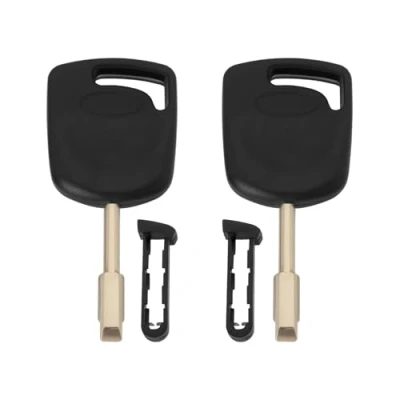 Afbeelding van VGOL 2 stuks FO21 transpondersleutelbladen, zwart, compatibel met Ford Escort Fiesta Mondeo Transit