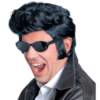 Image de Perruque Rockeur Elvis Noir