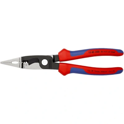 Image de KNIPEX 13 82 200 pince d&#039;installation électrique avec poignées multi composants noir atramentisé mm