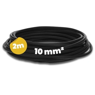 Afbeelding van Kalitec 2 meter H07V K 10 mm² zwart bedradingskabel I flexibele geleider Toron dunne bekabeling afzonderlijke kabel telkast
