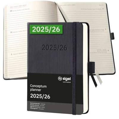 Afbeelding van SIGEL C2602 Weekalender Conceptum 2025/2026, ca. A6, zwart