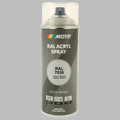 Afbeelding van Motip industrial acryllak hoogglans RAL 7038 agaat grijs 400 ml.