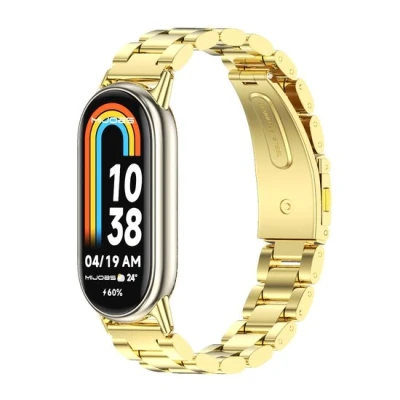 Afbeelding van Stalen schakelband Goud Xiaomi Smart band 8 RVS