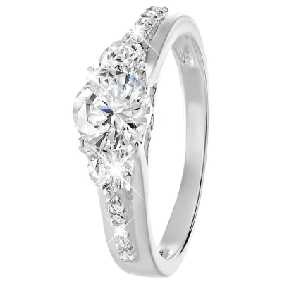 Afbeelding van Lucardi 925 Silver Ring silvercoloured, Dames, Maat: 49, Silver/coloured