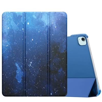 Afbeelding van MoKo Hoes voor iPad Air 13 inch M2 2024/iPad Pro 12,9 (6e/5e generatie 2022/2021), Slim Doorschijnend Frosted PC Achterhoes, Touch ID houder en potlood Pro/2nd/USB C,