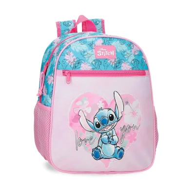 Afbeelding van Stitch heart schooltas meisjes rugzak 33 cm