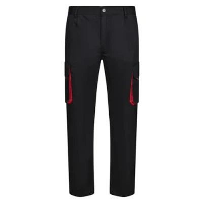 Afbeelding van Velilla 103004 multi pocket broek, Zwart/Rood