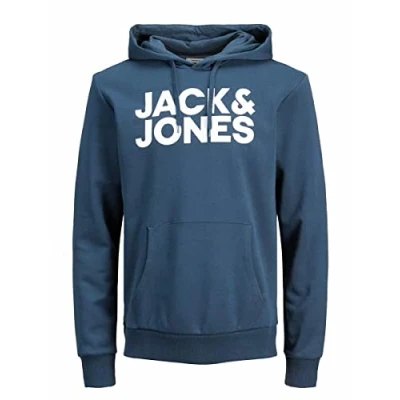 Afbeelding van JACK &amp; JONES Jjecorp Logo Noos Hoodie voor heren (1 stuk), Insignia blauw/witte print