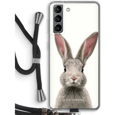 Afbeelding van Case Company® hoesje met Koord geschikt voor Samsung Galaxy S21 Daisy Telefoonhoesje Zwart Bescherming aan alle Kanten en Over de Schermrand