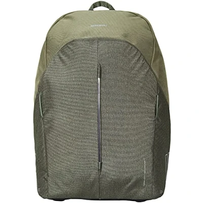 Afbeelding van Fietsrugzak voor 15,6 inch laptop Basil B Safe Commuter 18 liter 29 x 14 45 cm olive groen