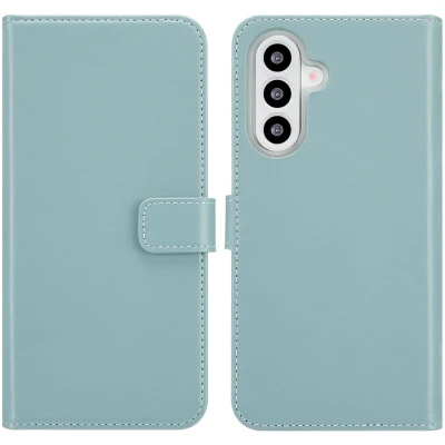 Afbeelding van Selencia Hoesje Geschikt voor Samsung Galaxy A26 Met Pasjeshouder Echt Lederen Bookcase Lichtblauw