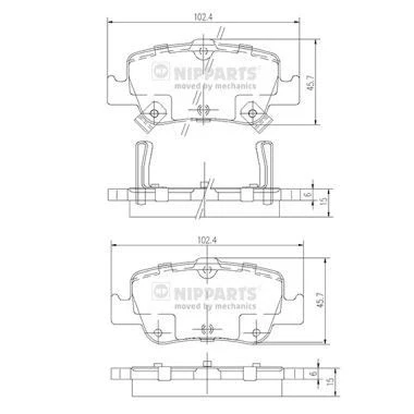 Afbeelding van Nipparts Remblokset J3612033
