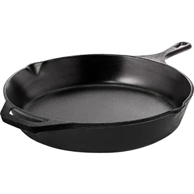Afbeelding van KICHLY gietijzeren pan voorgekruid Cast Iron Skillet Veilig kookgerei voor binnen en buiten 26 cm (10,25 inch) Zwarte natuurlijke