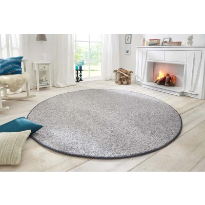 Afbeelding van Rond Vloerkleed Wol optiek Grijs 133 Cm