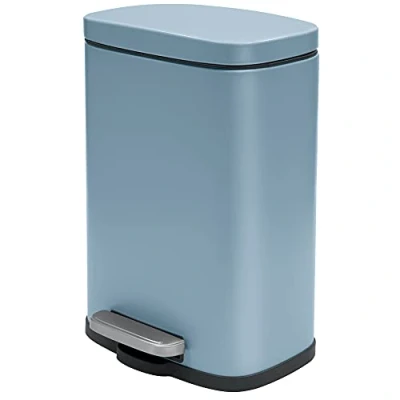 Afbeelding van Spirella Pedaalemmer Venice blauw 5 liter metaal L21 x H30 cm soft close toilet/badkamer