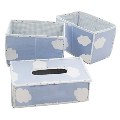 Afbeelding van Roba Opbergmandenset Little Clouds 20 Cm Polyester Blauw