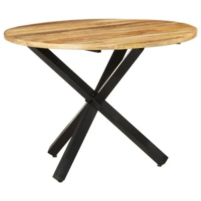 Afbeelding van Eettafel 240X100X75 cm Massief Gerecycled Hout Ø 100 x 75 / Ruw mangohout