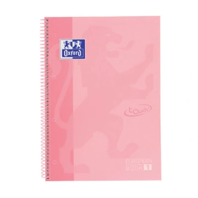 Image de Oxford Touch cahier à spirale A4+ 90 g/m² 80 feuilles ligné rose pastel