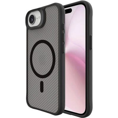 Afbeelding van imoshion Hoesje geschikt voor iPhone 16e Rugged Hybrid Carbon Case MagSafe Zwart