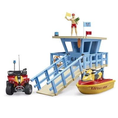 Afbeelding van Life guard station incl. accessoires van Bruder