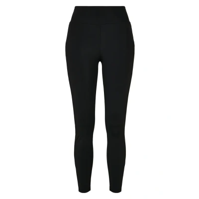 Afbeelding van Urban Classics Ladies Highwaist Shiny Stripe Leggings Legging, Dames, Maat: XS, Black/black