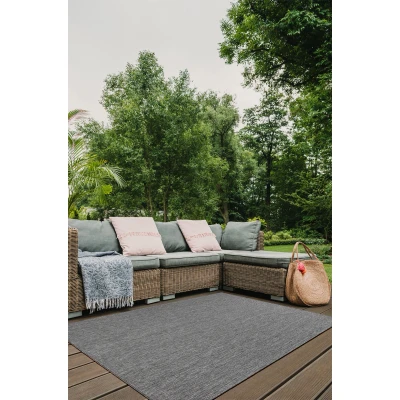 Afbeelding van Brussels Uni Buitenkleed Effen Indoor &amp; Outdoor Vloerkleed Tuinkleed, Balkonkleed Zilver Grijs 160x230 cm Rechthoek Polypropyleen