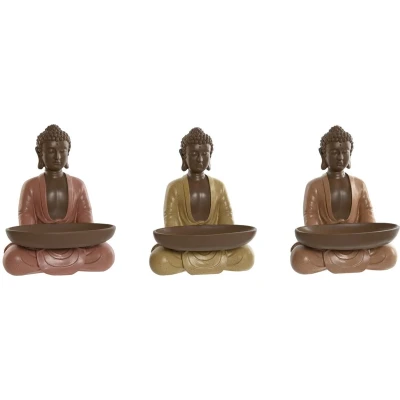 Afbeelding van Decoratieve figuren Home ESPRIT Oranje Koraal Limoen Hars Boeddha Orientaals 19,5 x 16 25,5 cm...