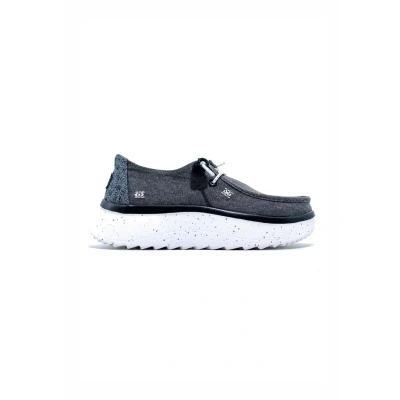 Afbeelding van Hey Dude Wendy PEAK Chambray Sneakers laag, Dames, Maat: 38, Nero Leer en imitatieleer