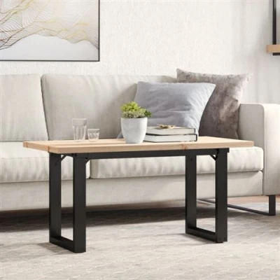 Image de vidaXL Table basse cadre en O 100x50x45,5 cm bois de pin massif acier3282732