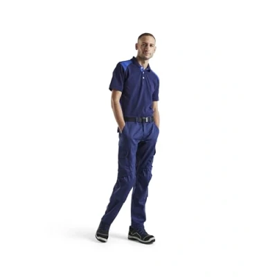 Afbeelding van Blaklader Industrie werkbroek stretch met kniezakken 1448 1832 Marineblauw/Korenblauw C56