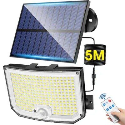 Afbeelding van Buitenlamp op zonne energie, 238 leds, 2000 lm, zonnelamp voor buiten, bewegingsmelder, buitenverlichting, 3 modi en afstandsbediening, 2200 mAh,
