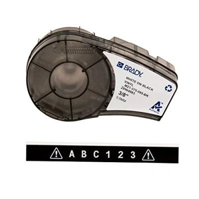 Afbeelding van Brady, Labels, M21 375 595 BK Printer Label Zwart Zelfklevend
