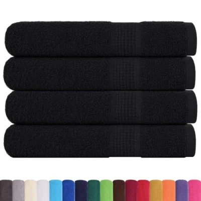 Afbeelding van vidaXL Handdoeken 4 st 100x200 cm 360 g/m² 100% katoen zwart