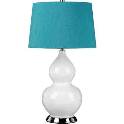 Afbeelding van Elstead Lighting LED Tafellamp ISLA 1X E27 Max 60W Polished Nickel, White, Teal
