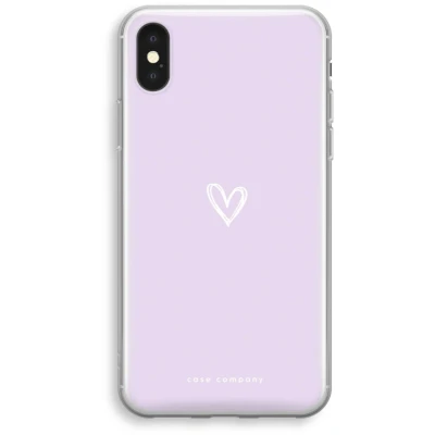 Afbeelding van Case Company® hoesje geschikt voor iPhone XS Klein hartje paars Soft Cover Telefoonhoesje Bescherming aan alle Kanten en Schermrand