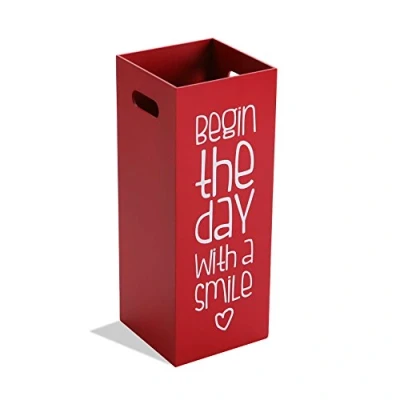 Afbeelding van Versa Fluor Parapluhouder voor entree, slaapkamer of hal, moderne parapludeur, afmetingen (H x B L) 53 21 cm, MDF hout, kleur: rood en zwart