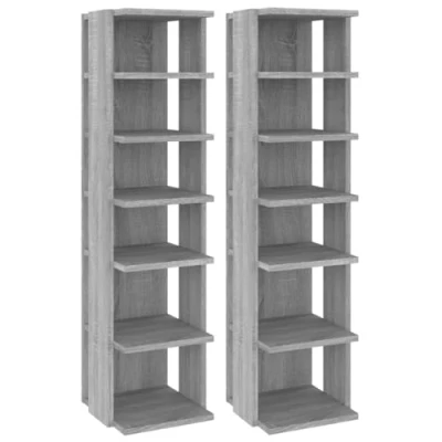 Afbeelding van vidaXL Schoenenrek, 2 stuks, Sonoma grijs, 27,5 x 27 102 cm
