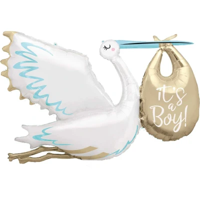 Afbeelding van Folieballon Ooievaar MEGA It&#039;s a Boy