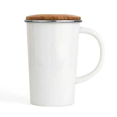Afbeelding van Bredemeijer Tea Mug 400ml + filter lid white