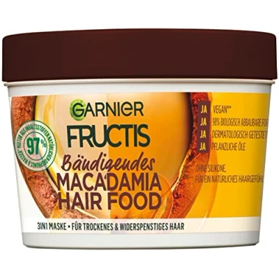 Afbeelding van Garnier 3 in 1 haarmasker voor haar, siliconenvrij, een natuurlijk haargevoel, fructis, 390 ml