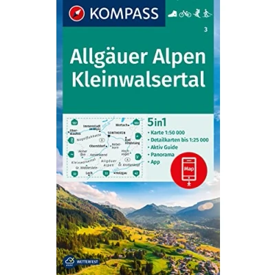 Afbeelding van Kompass Wanderkarten WK3 Allgäuer Alpen, Kleinwalsertal