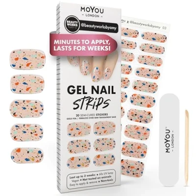 Afbeelding van MOYOU LONDON beautyworksbyamy 03 20 stuks semi geharde uv gelstrips voor manicure in salonkwaliteit