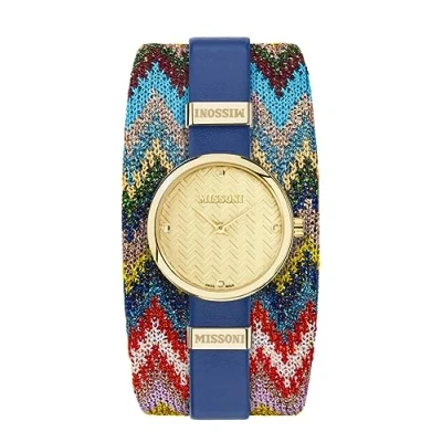 Afbeelding van Missoni M1 MWY102022 Horloge Leer Blauw Ø 29 mm