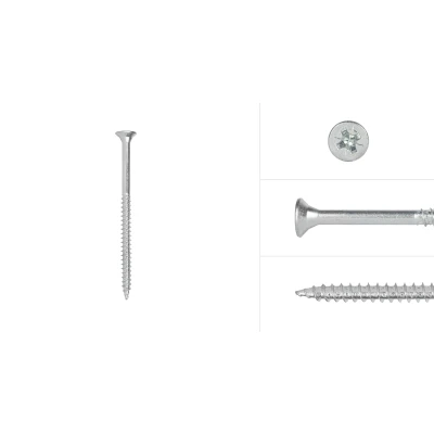 Afbeelding van Wovar Spaanplaatschroeven Verzinkt 6 x 90 mm Pozidrive Deeldraad 100 Stuks