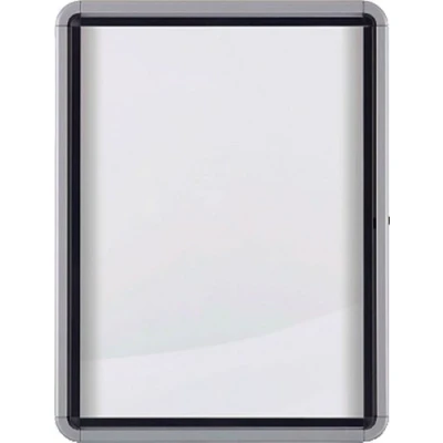Afbeelding van Nobo Premium Plus Afsluitbare Glazen Binnenvitrine Magnetisch met Zijslot 6xA4 Formaat Zilver/Wit