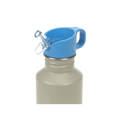 Afbeelding van LÄSSIG roestvrijstalen drinkfles, BPA vrij, 500 ml, voor kinderen, kleuterschool, lekvrij, met sportdrinksluiting, fles, groen/blauw