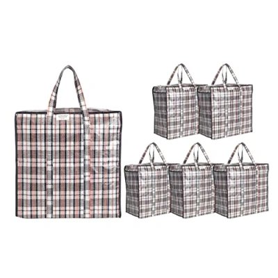 Afbeelding van Josephine Osthoff Opbergtassen, 6 stuks, robuust tot 20 kg, waterdicht en duurzaam voor verhuizing, boodschappentassen met ritssluiting, kleding, dekens,