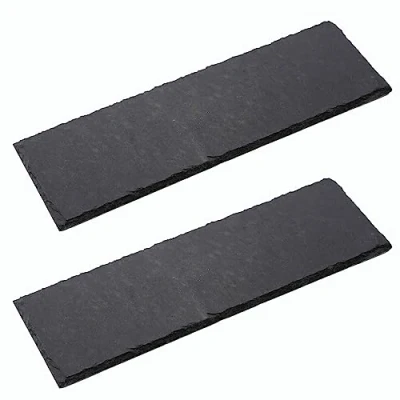 Afbeelding van Novaliv Set van 2 leisteen dienbladen, rechthoekig, 40 x 15 0,5 cm, borden, serveerborden